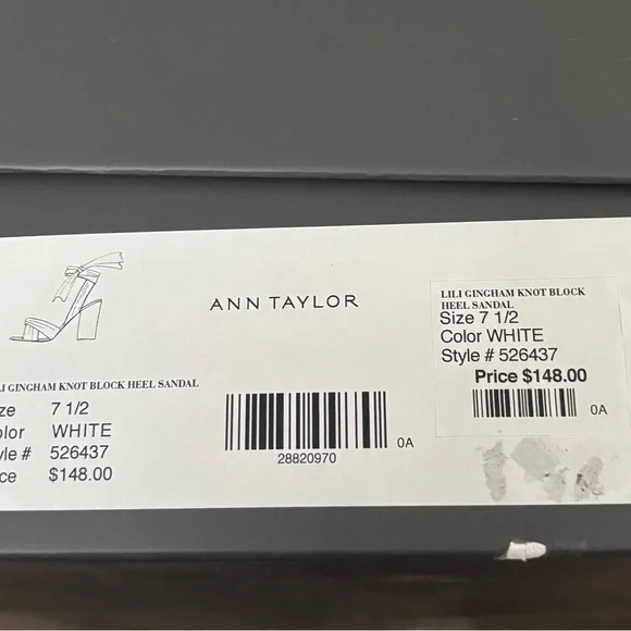 NIB Ann Taylor Lili Gingham Knot Patent Block Heel Sandals Sz 7.5 - Picture 4 of 4